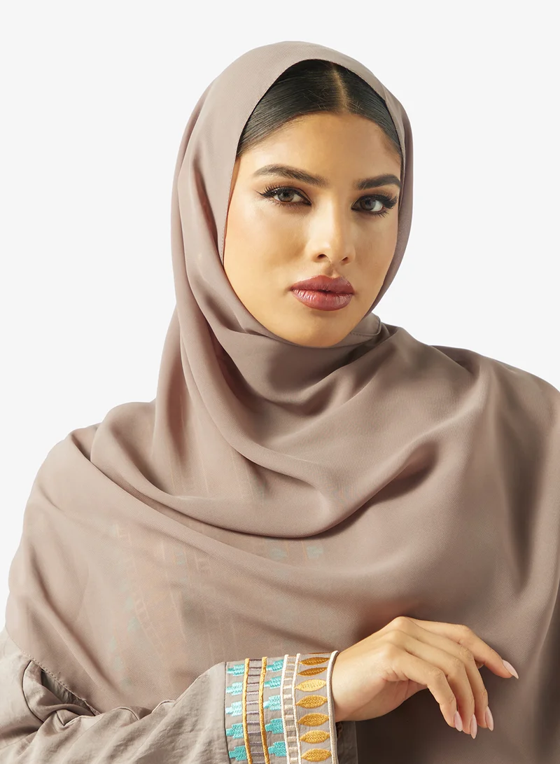 hayas closet  Embroidered Abaya With Sheila for Women | Best Price UAE